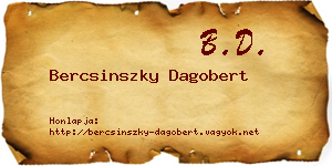 Bercsinszky Dagobert névjegykártya